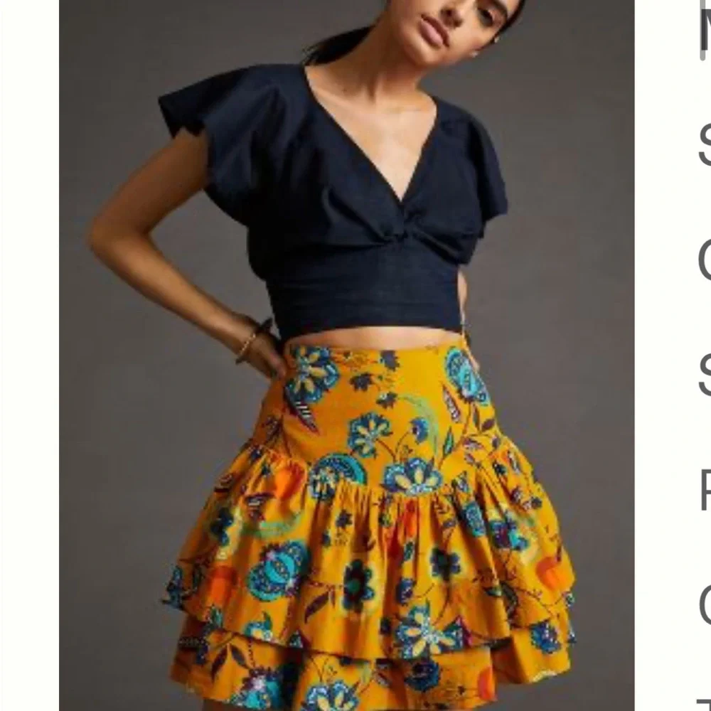 Maeve A-line tiered mini skirt - Picture 1 of 1